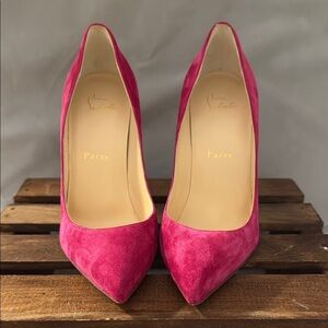 Christian Louboutin Elegant Pink Suede Women's Heels
